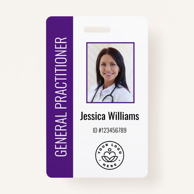 Personalised Medical Employee Logo & Photo ID ID Badge (Front)