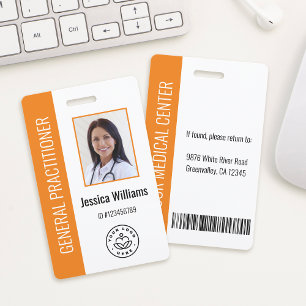 Personalised Medical Employee Logo & Photo ID ID Badge