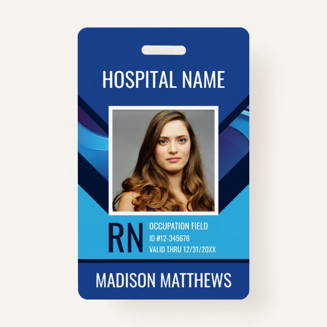Personalised Medical Employee Photo ID Badge (Front)