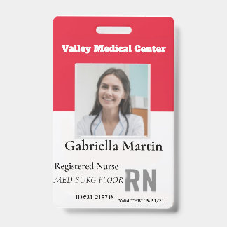Personalised Medical Employee Photo ID Badge