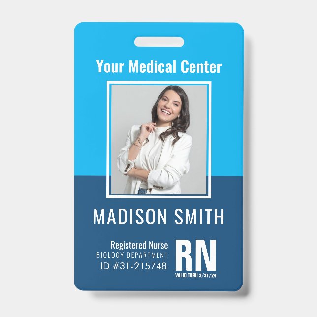 Personalised Medical Employee Photo ID Badge (Front)