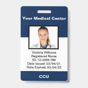 Personalised Medical Employee Photo ID Badge