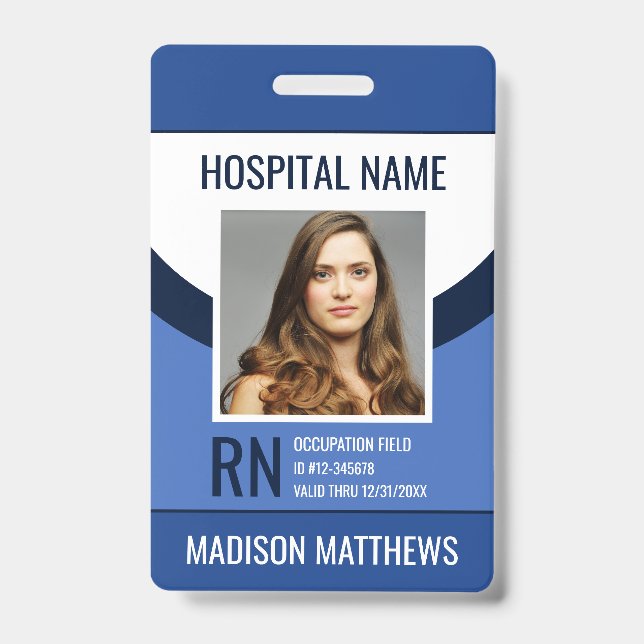 Personalised Medical Employee Photo ID Badge (Front)