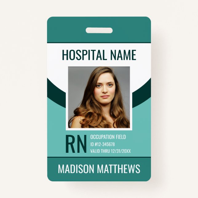 Personalised Medical Employee Photo ID ID Badge (Front)