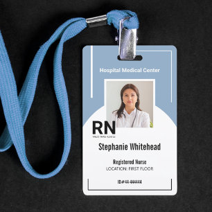 Personalised Medical Personnel Photo ID Dusty Blue Badge