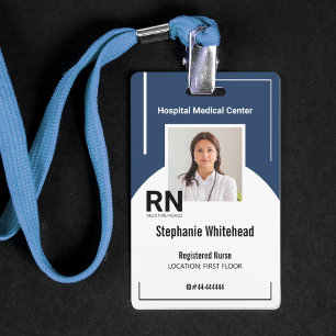 Personalised Medical Personnel Photo ID Navy Badge