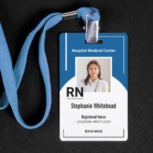 Personalised Medical Personnel Photo ID Royal Blue ID Badge