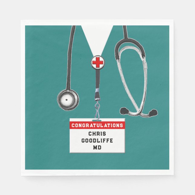Personalised Medical School Graduation Party Napki Napkin (Front)