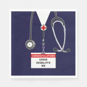 Personalised Medical School Graduation Party Napkin