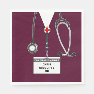 Personalised Medical School Graduation Party Napkin