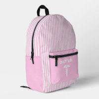 Personalised Medical Symbol Blush Pink Stripes