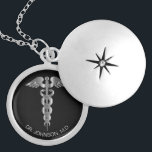 Personalised Medical Symbol Caduceus - Silver Locket Necklace<br><div class="desc">Personalised Medical Symbol Caduceus Necklace ready for you to personalise. ✔Note: Not all template areas need changed. 📌If you need further customisation, please click the "Click to Customise further" or "Customise or Edit Design"button and use our design tool to resize, rotate, change text colour, add text and so much more.⭐This...</div>