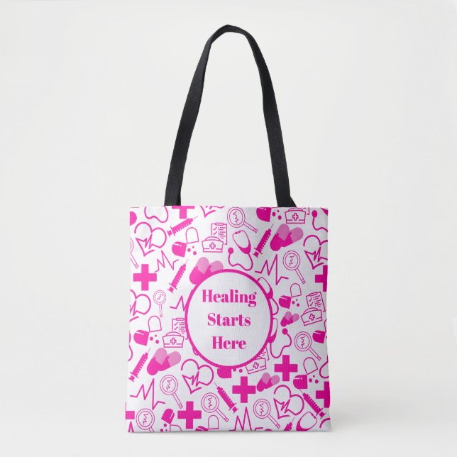 Personalised Medical Theme Healthcare Professional Tote Bag (Front)