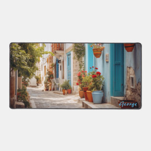 Personalised Mediterranean Island Street Desk Mat