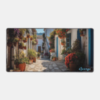 Personalised Mediterranean Island Street Desk Mat