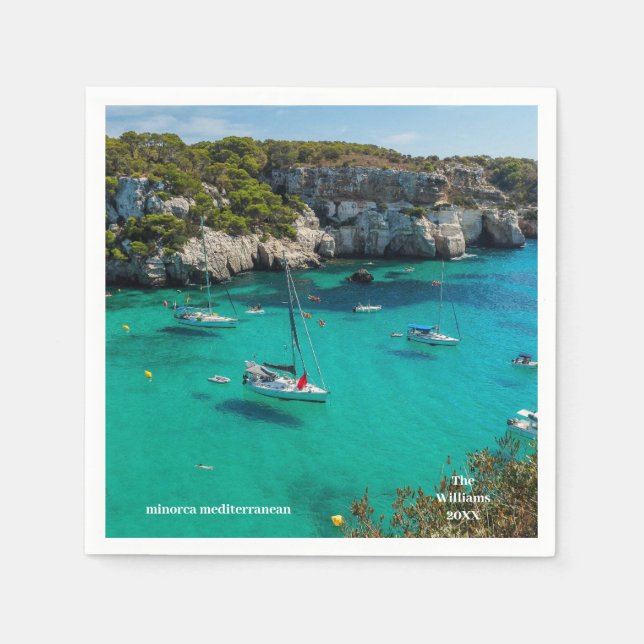 Personalised Mediterranean Minorca Napkin (Front)