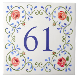 Personalised Mediterranean Rose Design Tile