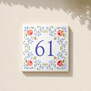 Personalised Mediterranean Rose Design Tile