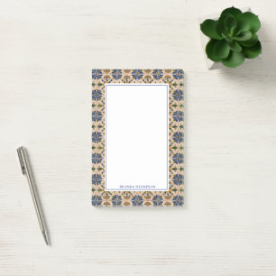 Personalised Mediterranean Vintage Floral Pattern  Post-it Notes