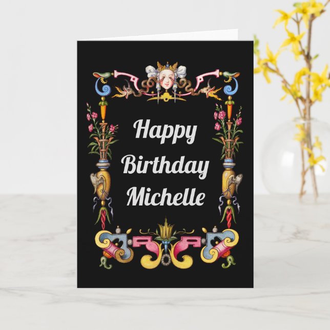 Personalised Medusa Birthday Card (Yellow Flower)
