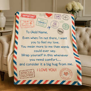Personalised Memorial Blanket Gift - Airmail gift