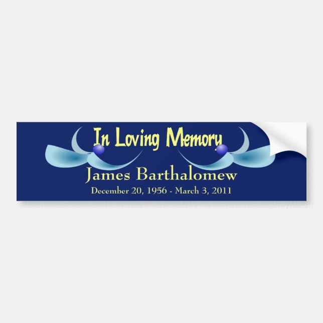 Personalised Memorial Bumper Sticker (Front)