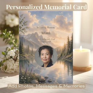 Personalised Memorial Celebration of Life Card
