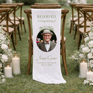 Personalised Memorial Father Of The Bride Sage Short Table Runner