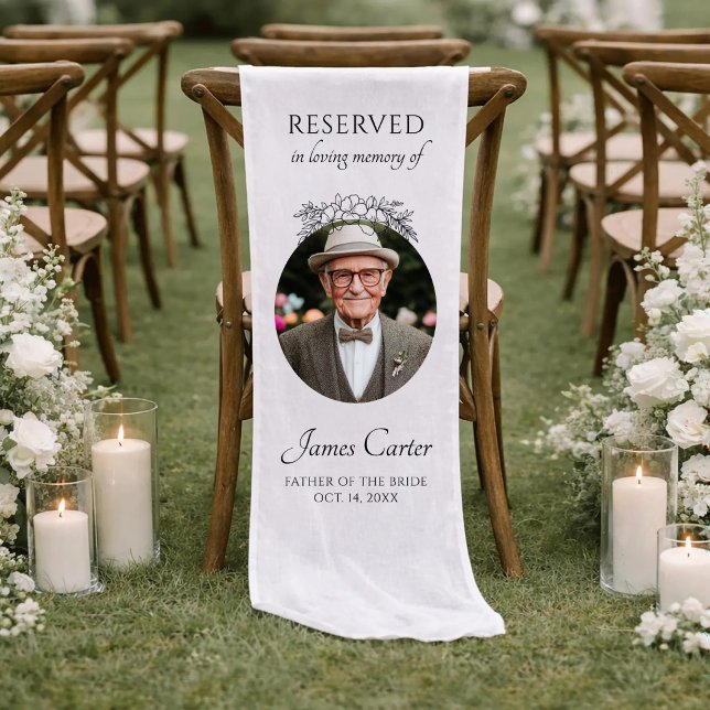 Personalised Memorial Linen Father Of The Bride Short Table Runner (Creator Uploaded)