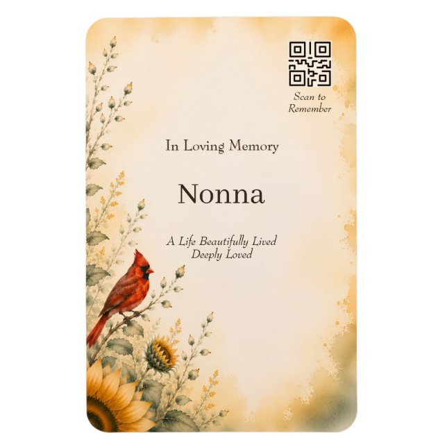 Personalised Memorial Magnet with QR Code (Vertical)