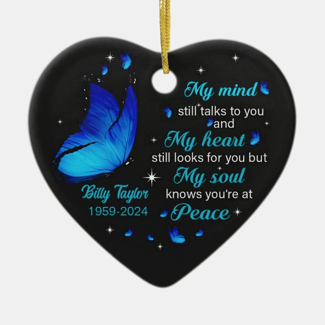 Personalised Memorial Ornaments My Mind Still Talk (Front)