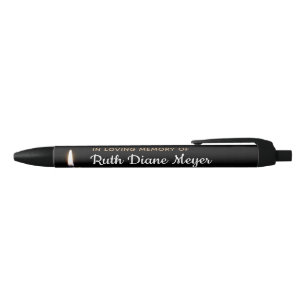 Personalised Memorial Pen Black With Candle