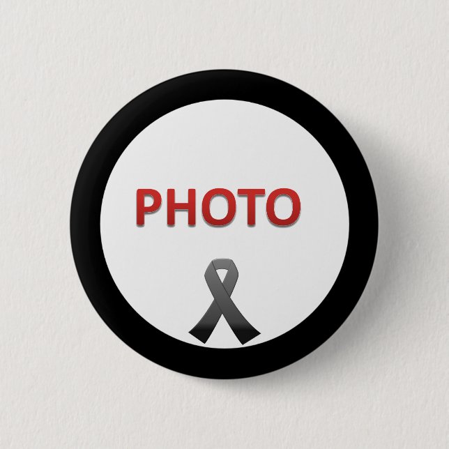 Personalised Memorial Photo 6 Cm Round Badge (Front)