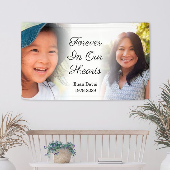 Personalised Memorial Photo Forever In Our Hearts Banner (Personalized Memorial Photo Forever In Our Hearts Banner
)