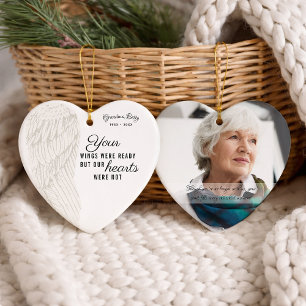 Personalised Memorial Photo Heart Ceramic Tree Decoration