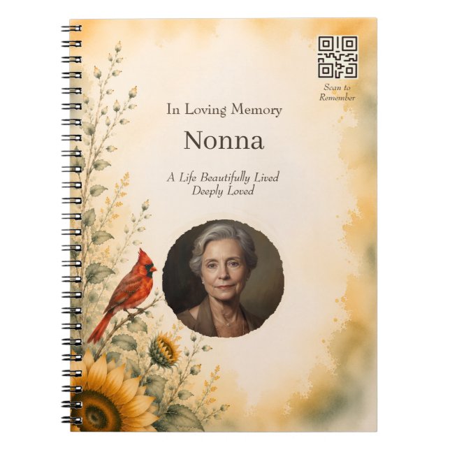 Personalised Memorial Photo Journal with QR Code (Front)