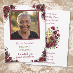 Personalised Memorial Photo Keepsake Card