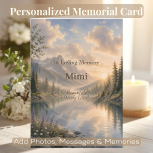Personalised Memorial QR Code Card Quiet Waters