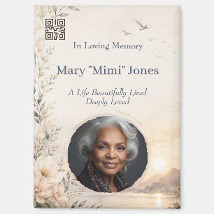 Personalised Memorial QR Code Magnet Custom