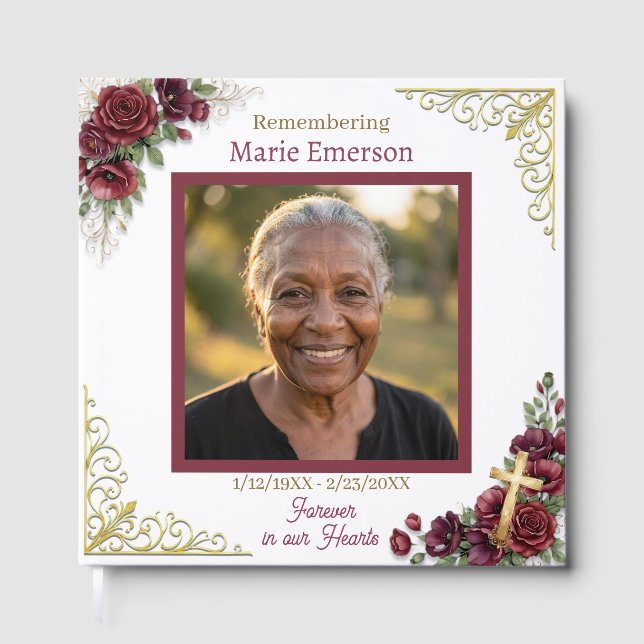 Personalised Memorial Remembering |  Photo Guest Book (Front)
