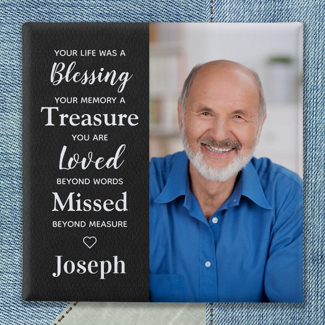 Personalised Memorial Remembrance Poem Photo 15 Cm Square Badge (Creator Uploaded)