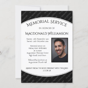Personalised MEMORIAL SERVICE ANNOUNCEMENT