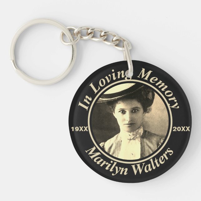 Personalised Memorial with Photo Key Ring (Front)