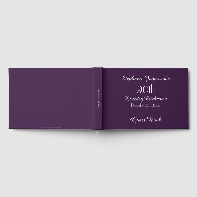 Personalised Memory/Guest Book 90th Birthday Party (Full)