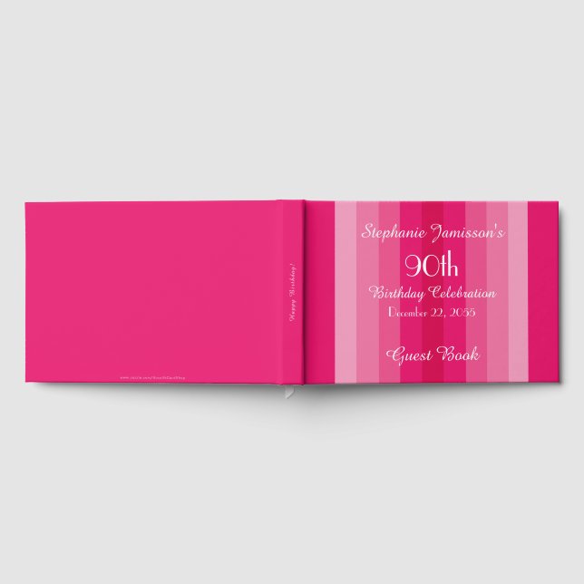 Personalised Memory/Guest Book 90th Birthday Party (Full)