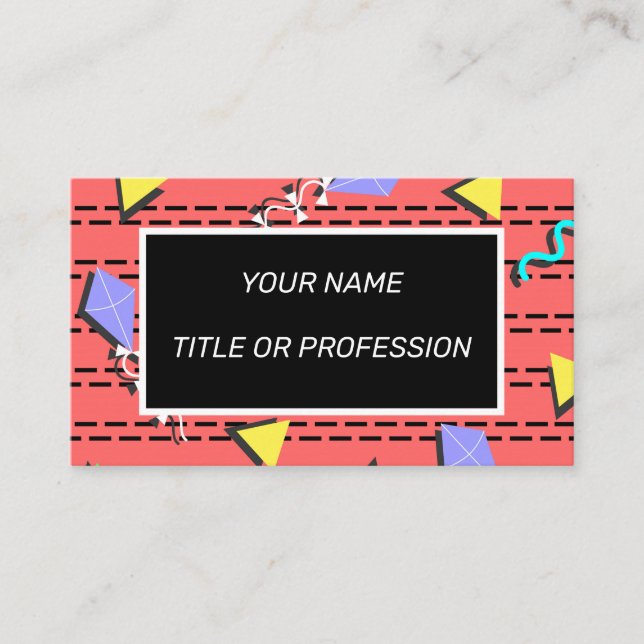 personalised memphis styled business card (Front)