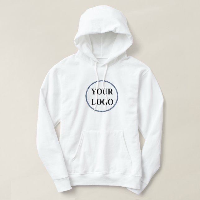 Personalised Men Gifts Black and White LOGO Hoodie (Design Front)