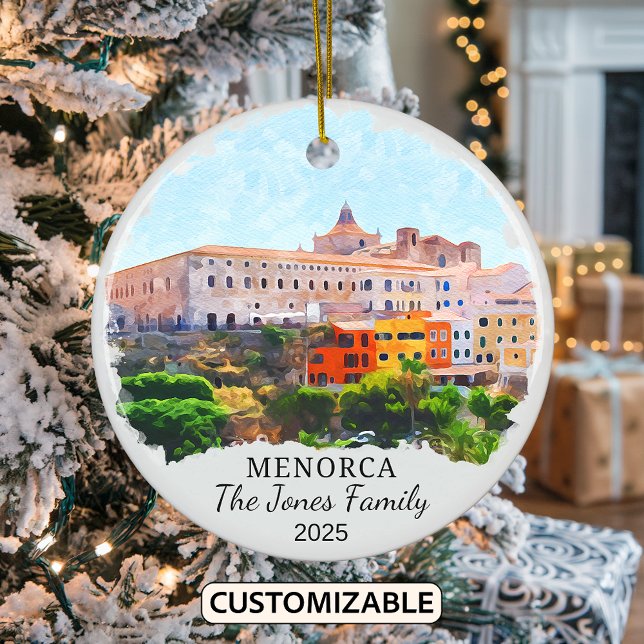 Personalised Menorca Ornament, Spain Ceramic Tree Decoration (Creator Uploaded)