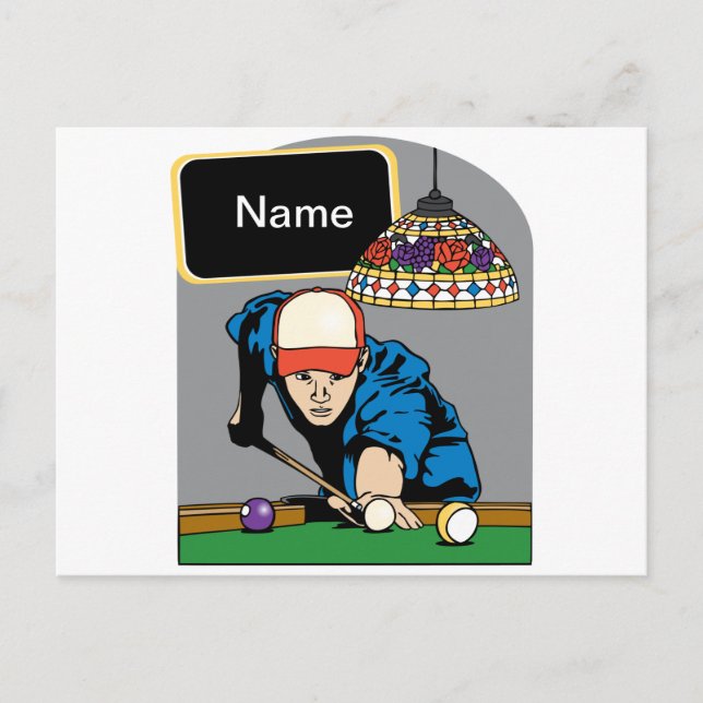 Personalised Mens Billiards Postcard (Front)