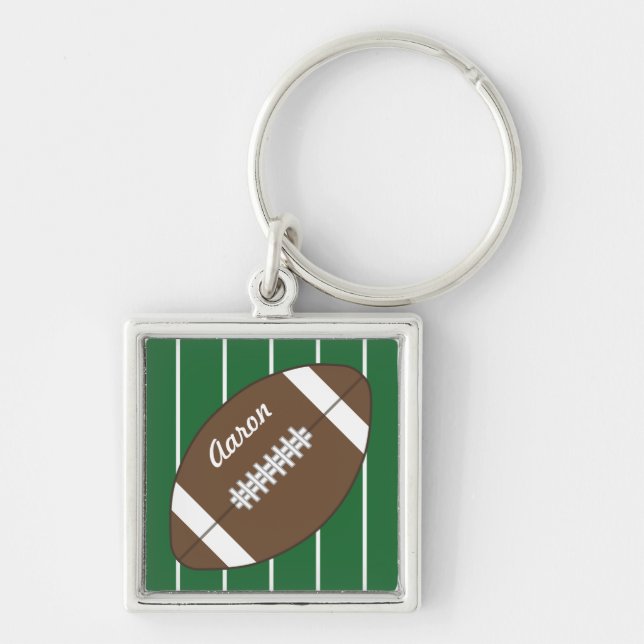 Personalised Men's Football Keyring Keychain Gift (Front)